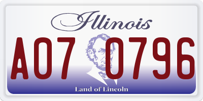 IL license plate A070796