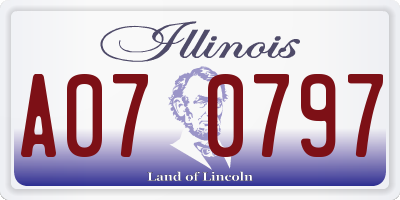 IL license plate A070797