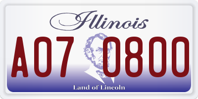 IL license plate A070800