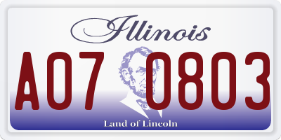IL license plate A070803