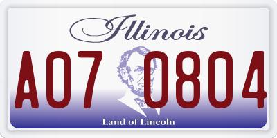 IL license plate A070804
