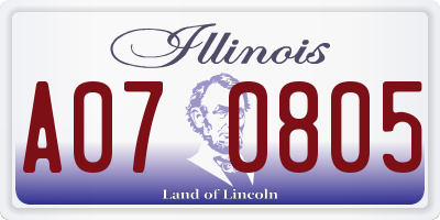 IL license plate A070805