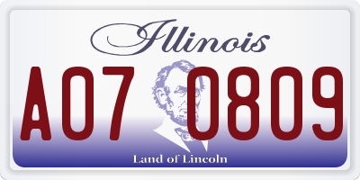 IL license plate A070809