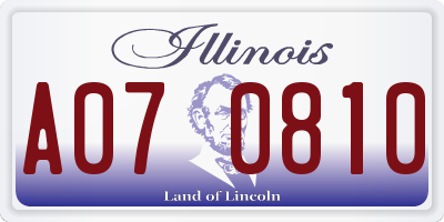 IL license plate A070810