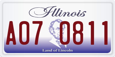IL license plate A070811