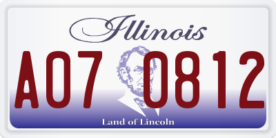 IL license plate A070812