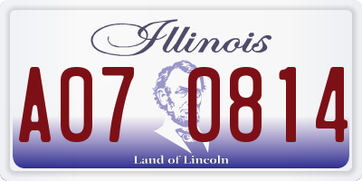 IL license plate A070814