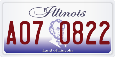 IL license plate A070822