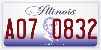 IL license plate A070832