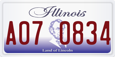 IL license plate A070834