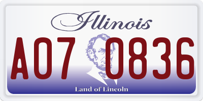 IL license plate A070836
