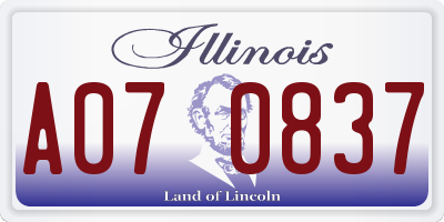 IL license plate A070837