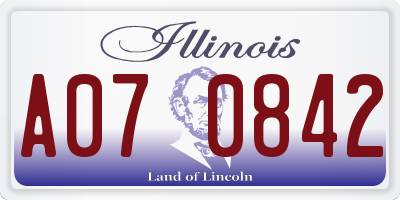 IL license plate A070842