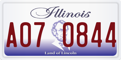 IL license plate A070844