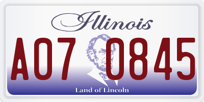 IL license plate A070845