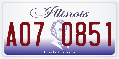 IL license plate A070851