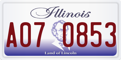 IL license plate A070853