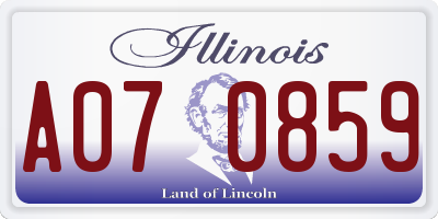 IL license plate A070859