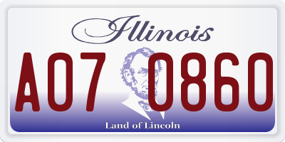 IL license plate A070860