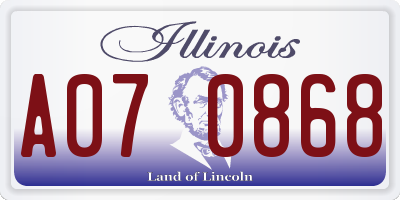 IL license plate A070868