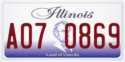 IL license plate A070869