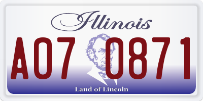 IL license plate A070871