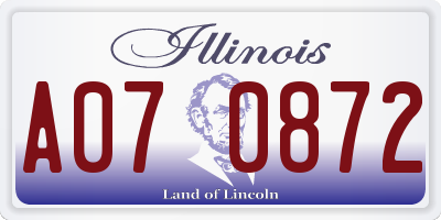 IL license plate A070872