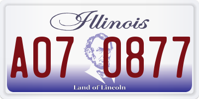 IL license plate A070877