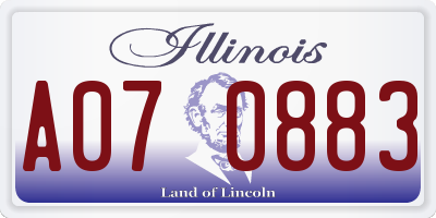 IL license plate A070883