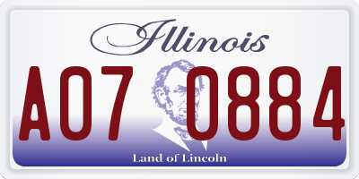 IL license plate A070884