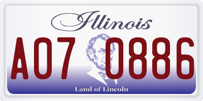 IL license plate A070886
