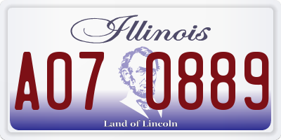 IL license plate A070889