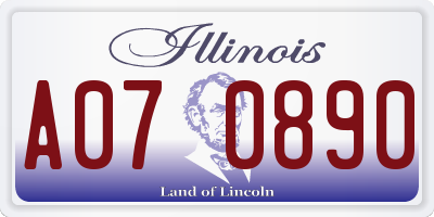 IL license plate A070890