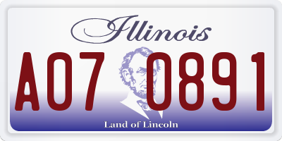 IL license plate A070891