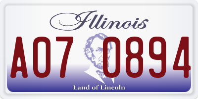 IL license plate A070894