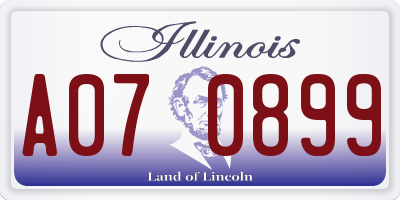 IL license plate A070899