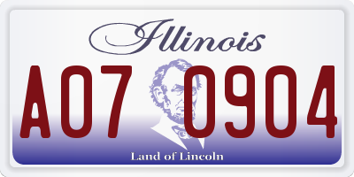 IL license plate A070904