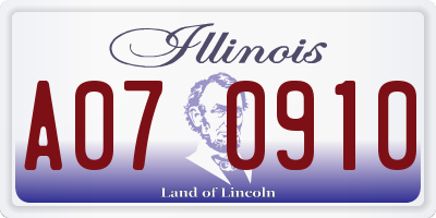IL license plate A070910