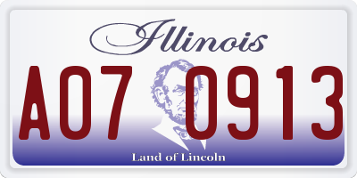 IL license plate A070913