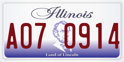 IL license plate A070914