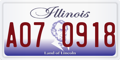 IL license plate A070918