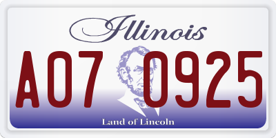 IL license plate A070925