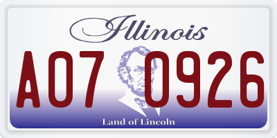 IL license plate A070926