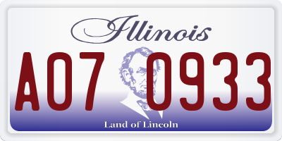 IL license plate A070933