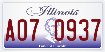 IL license plate A070937