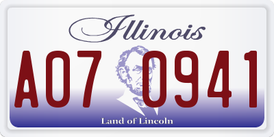 IL license plate A070941