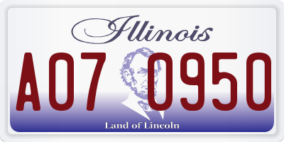 IL license plate A070950
