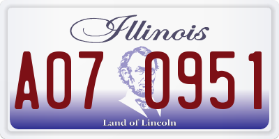 IL license plate A070951