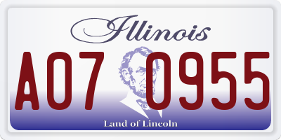 IL license plate A070955