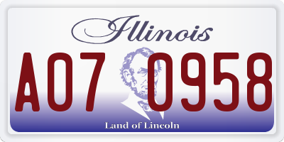 IL license plate A070958